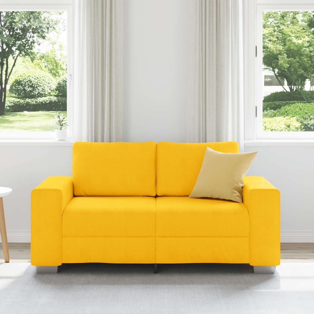 Thumbnail - vidaXL Zweisitzer-Sofa Hellgelb 120 cm Cordstoff