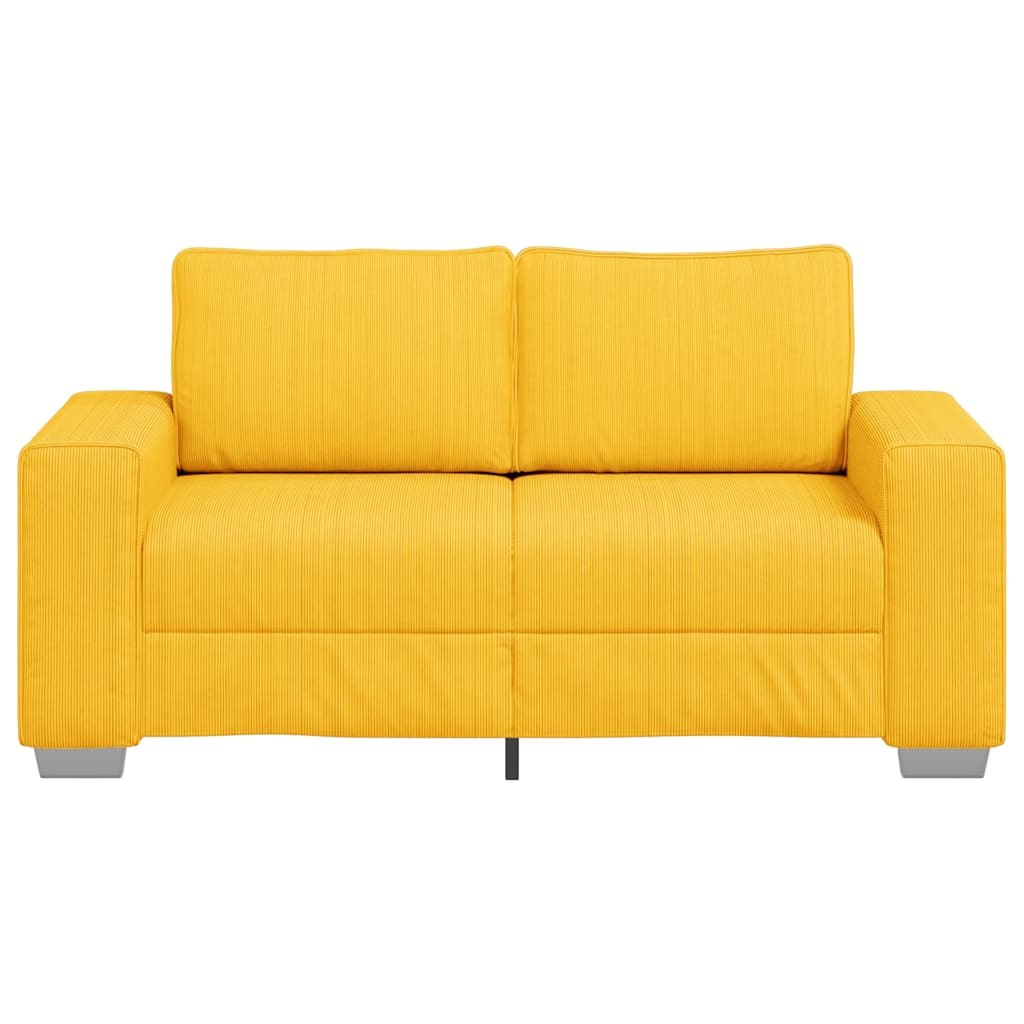 vidaXL Loveseat Sofa Lichtgeel 160x77x82 cm Corduroy Stof geel, foto 4