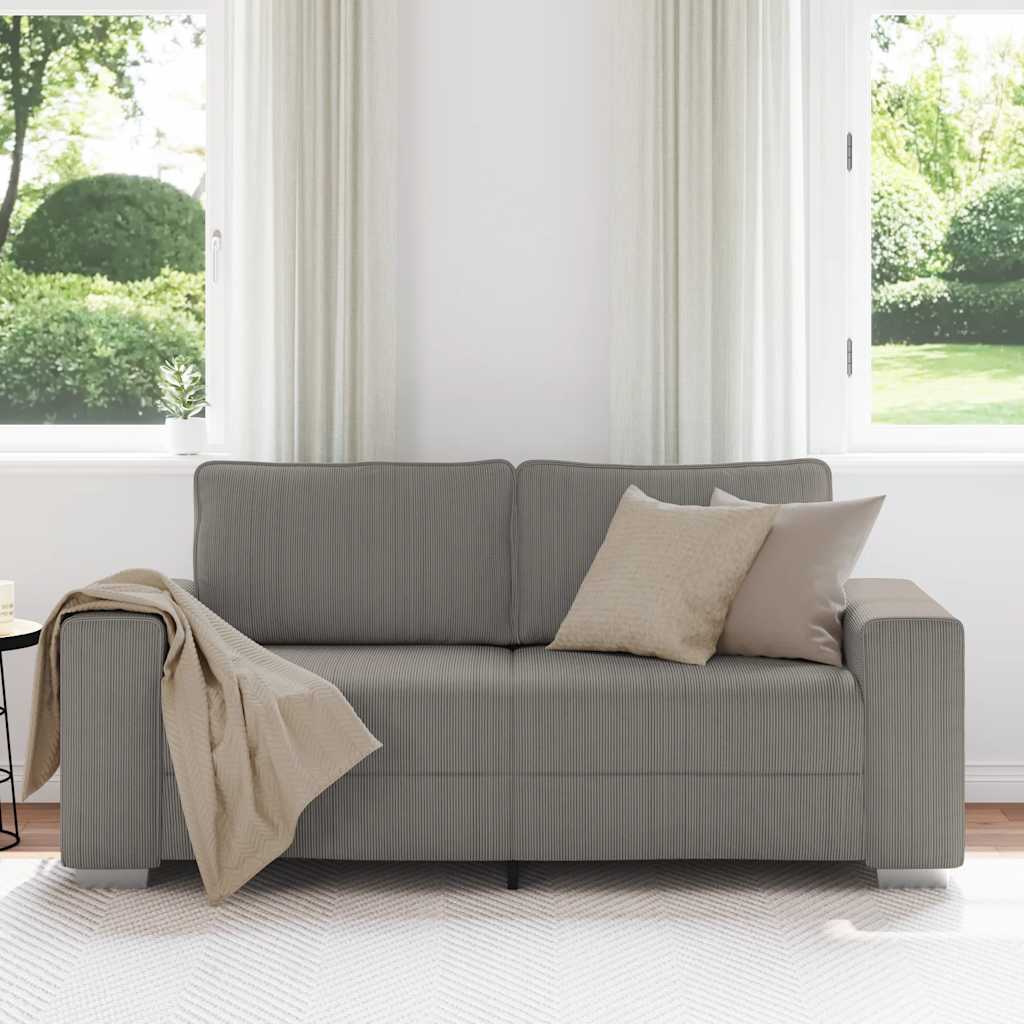 vidaXL Loveseat Sofa Lichtgrijs 140 cm Corduroy Stof