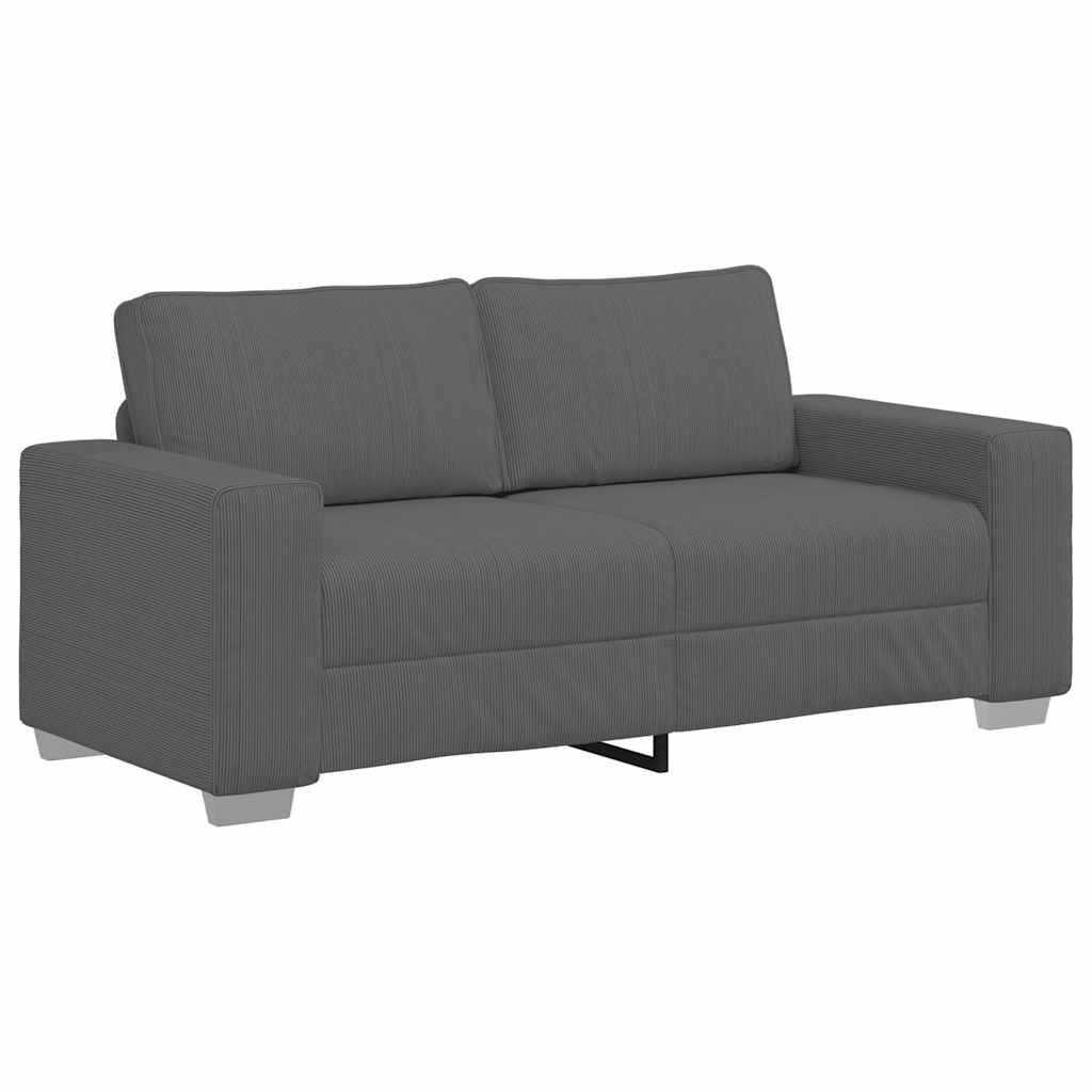 vidaXL Loveseat Sofa tmavě šedé 140 cm manšestrová tkanina