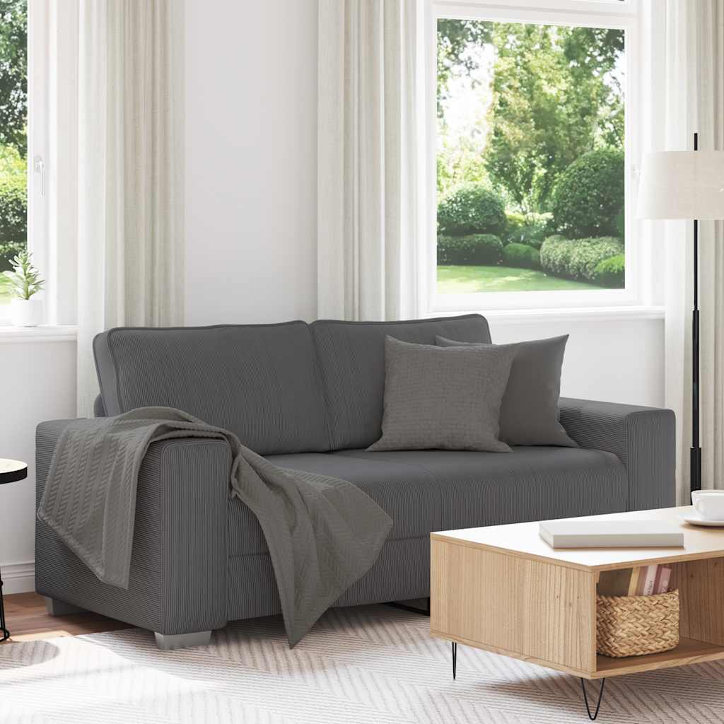 vidaXL Zweisitzer-Sofa Dunkelgrau 140 cm Cordstoff