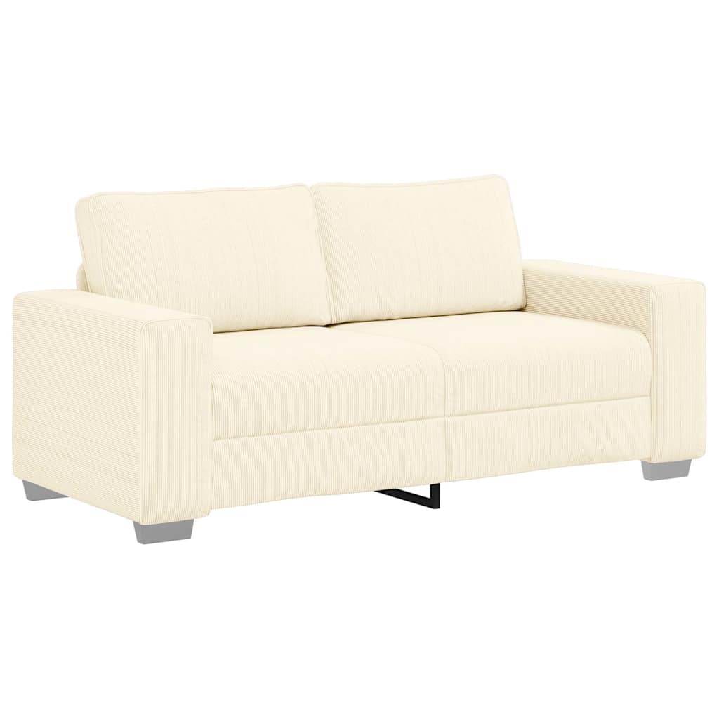 vidaXL Loveseat Sofa Crème 180x77x82 cm Corduroy Stof, foto 3