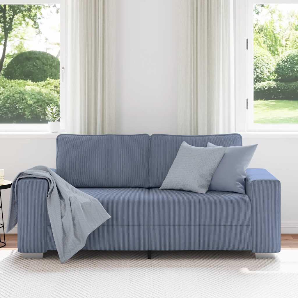 Thumbnail - vidaXL Zweisitzer-Sofa Blau 180x77x82 cm Cordstoff