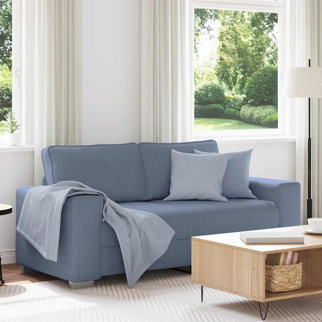 vidaXL Zweisitzer-Sofa Blau 140 cm Cordstoff