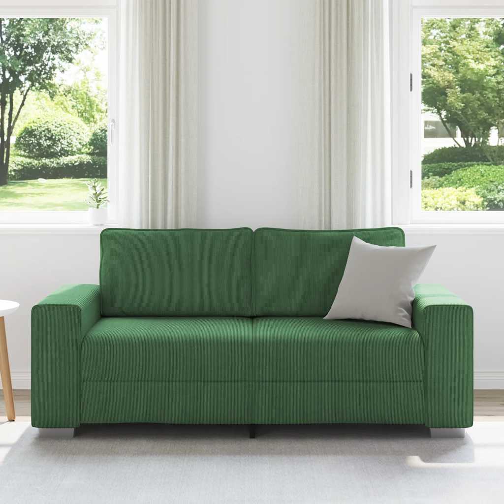 Thumbnail - vidaXL Zweisitzer-Sofa Dunkelgrün 180x77x82 cm Cordstoff