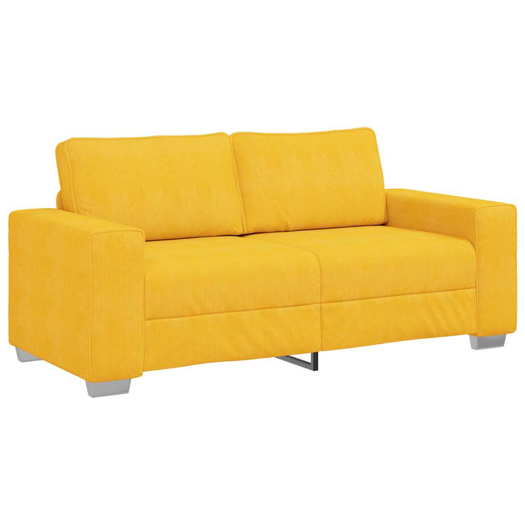 Thumbnail - vidaXL Zweisitzer-Sofa Hellgelb 140 cm Cordstoff