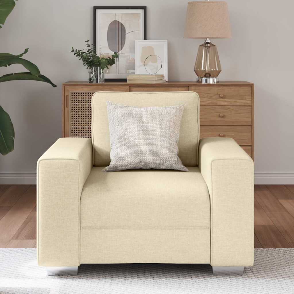 vidaXL Crème Fauteuil 59 cm Van Stof