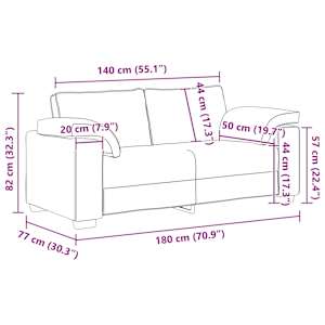 Sofa pro dvě osoby Béžová 180 cm Lněná směs - obrázek 7
