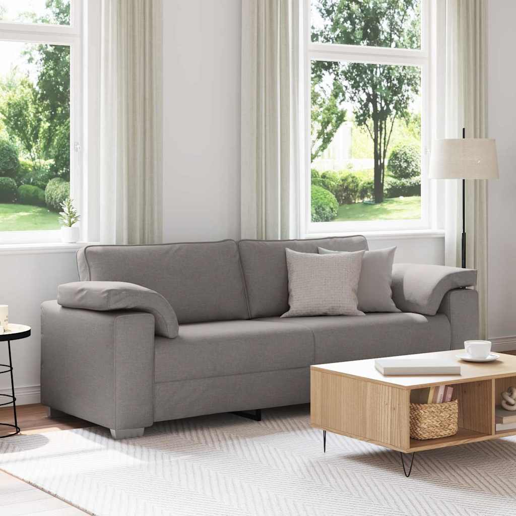 vidaXL Canapea cu pernă Gri taupe 219 x 77 x 82 cm țesătură