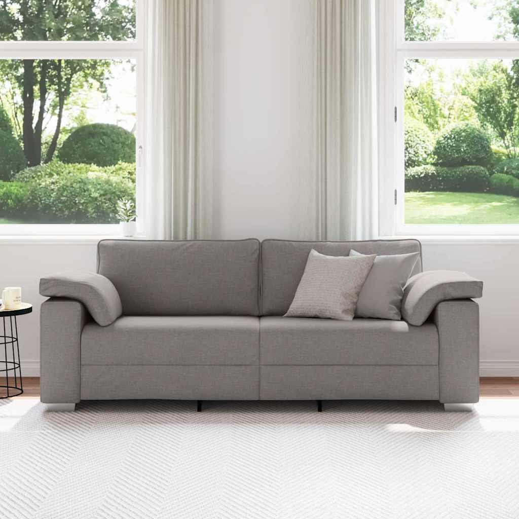 vidaXL Bank met kussen Taupe 219 x 77 x 82 cm Stof