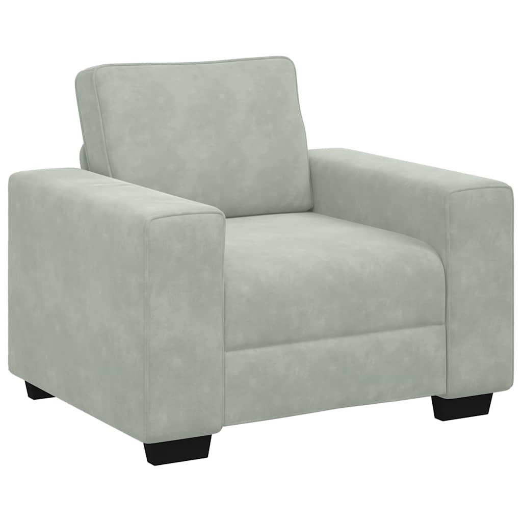 vidaXL Křeslo světle šedé 60 cm samet
