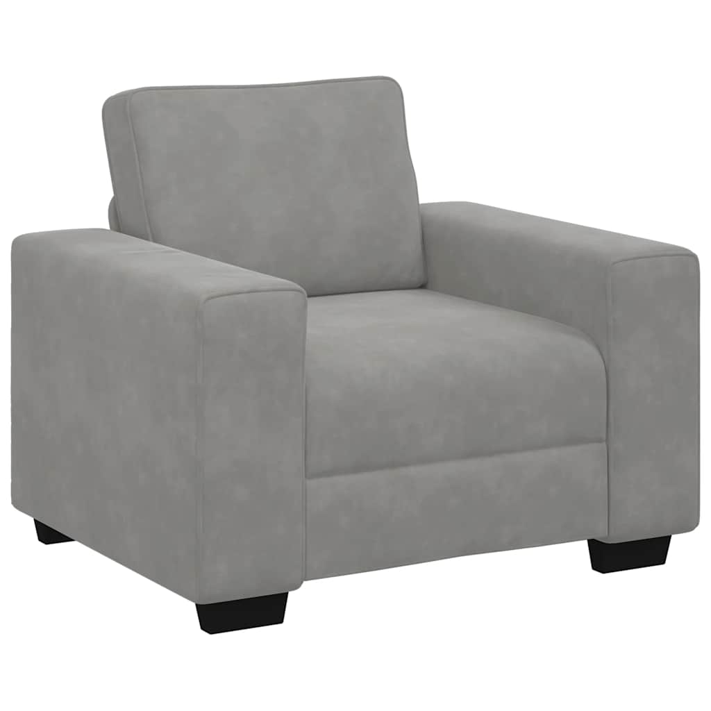 VidaXL Fauteuil 100x77x82 Cm Fluweel Lichtgrijs