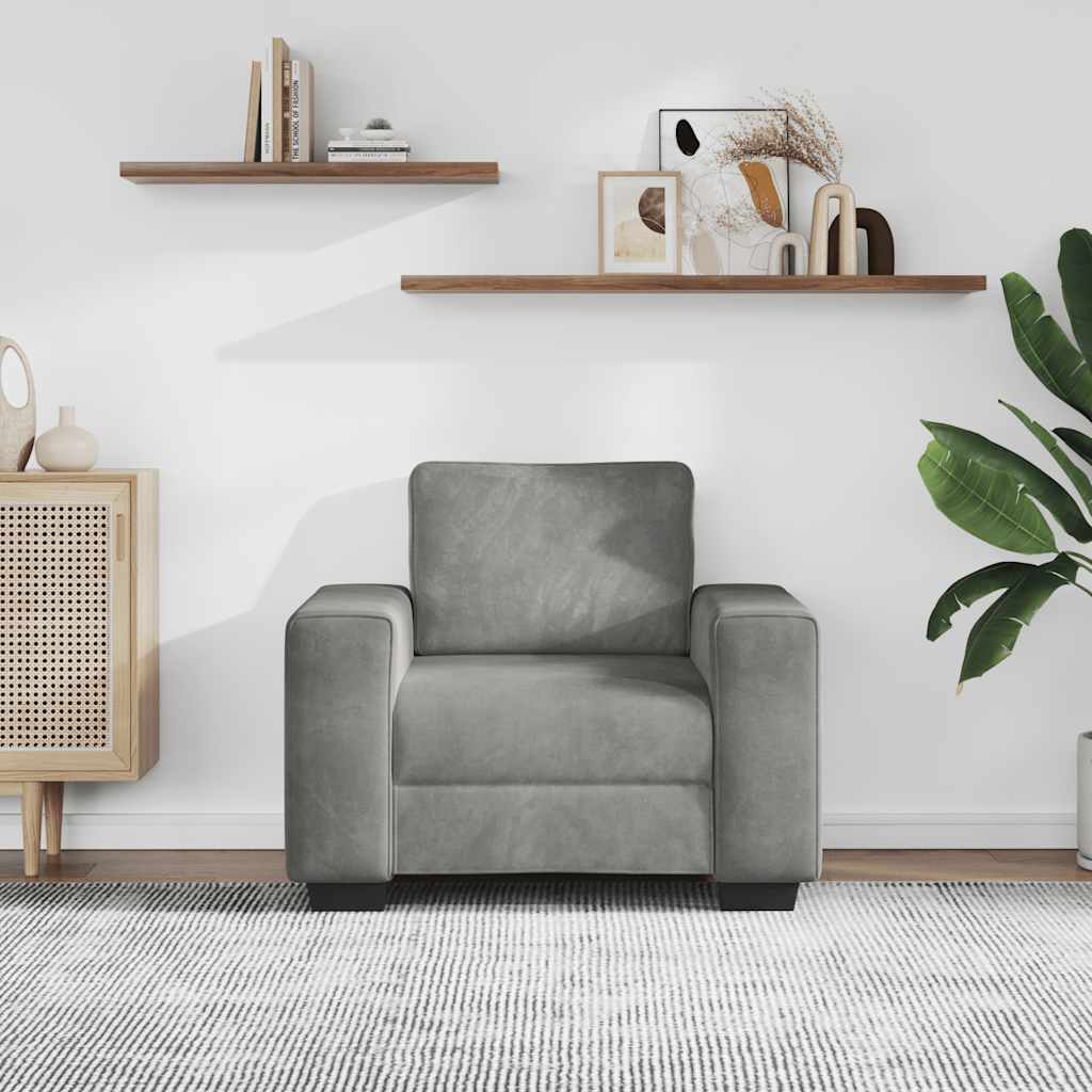 Thumbnail - vidaXL Sessel Hellgrau 100x77x82 cm Samt