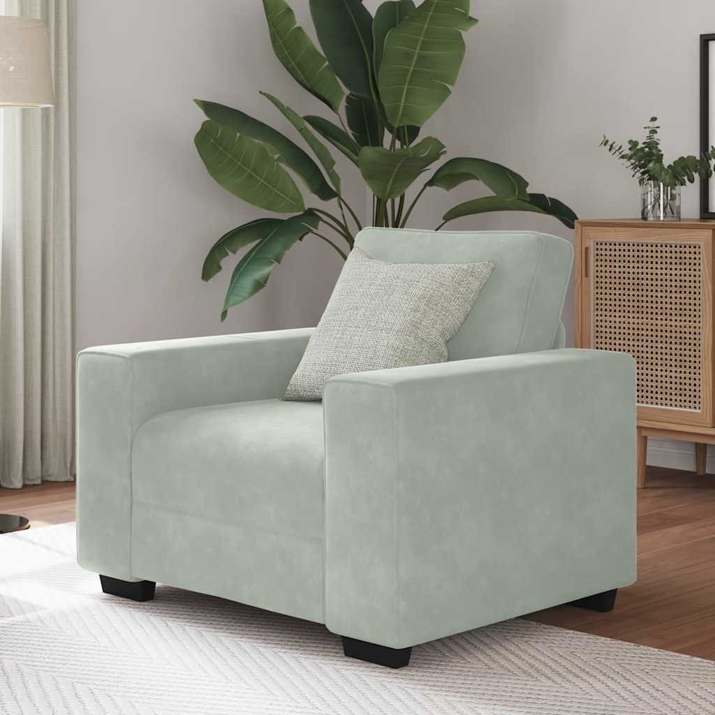 vidaXL Canapea scaun gri deschis 60 cm catifea