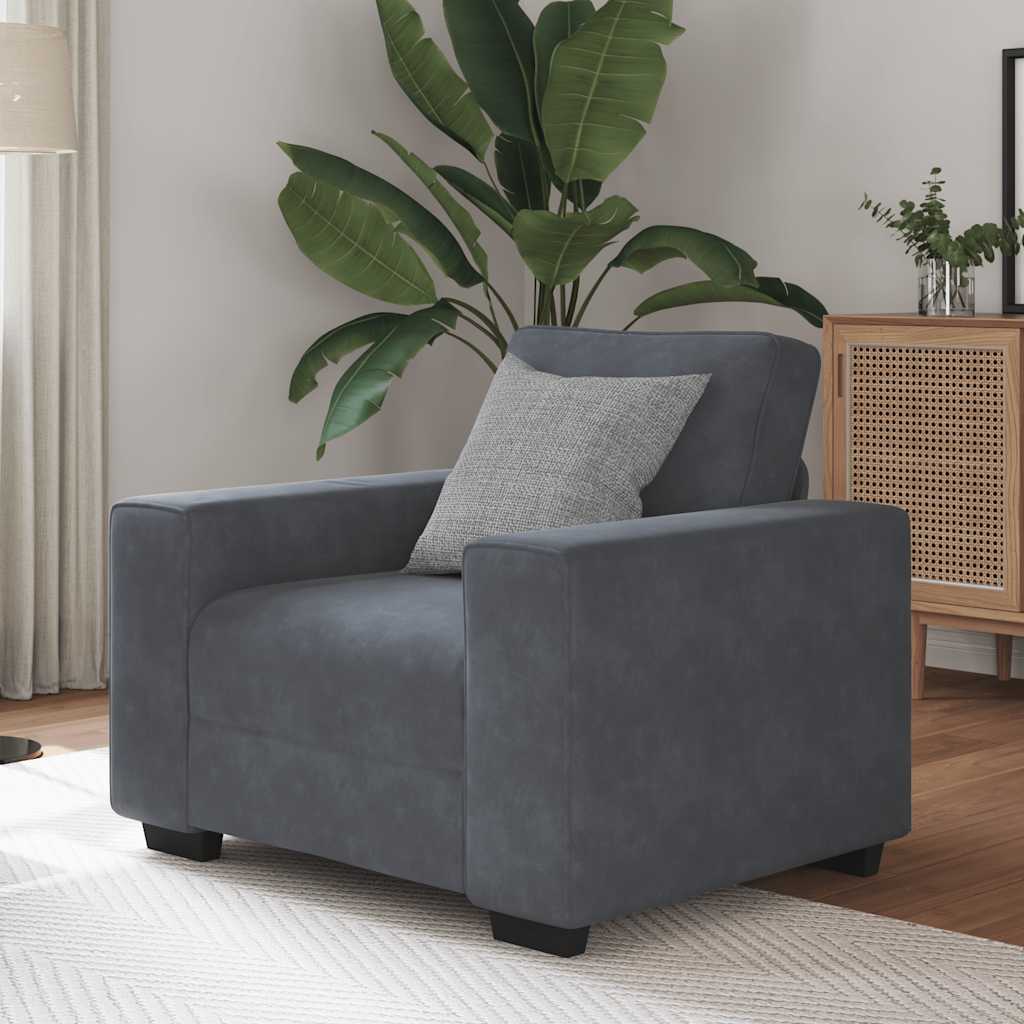 vidaXL Canapea scaun gri închis 60 cm catifea
