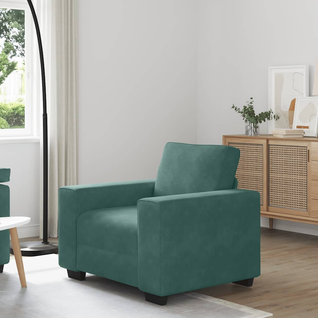 vidaXL Sessel Dunkelgrün 60 cm Samt