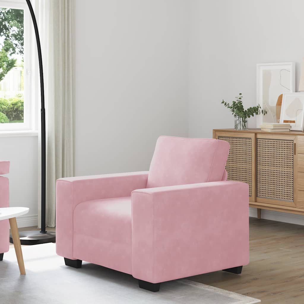 vidaXL Sessel Rosa 60 cm Samt