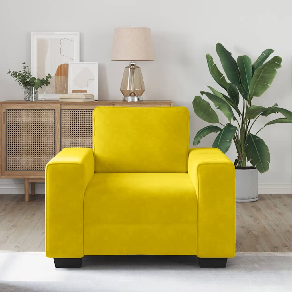 vidaXL Sofastoel Geel 60 cm Fluweel