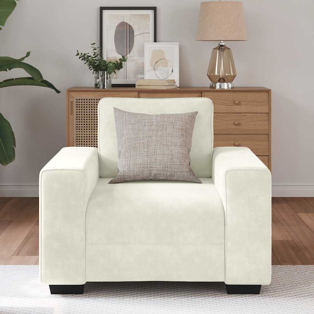 vidaXL Sofastoel Crème 60 cm Fluweel