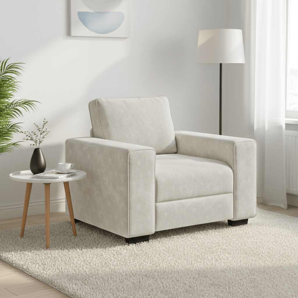 vidaXL Sessel Creme 100x77x82 cm Samt