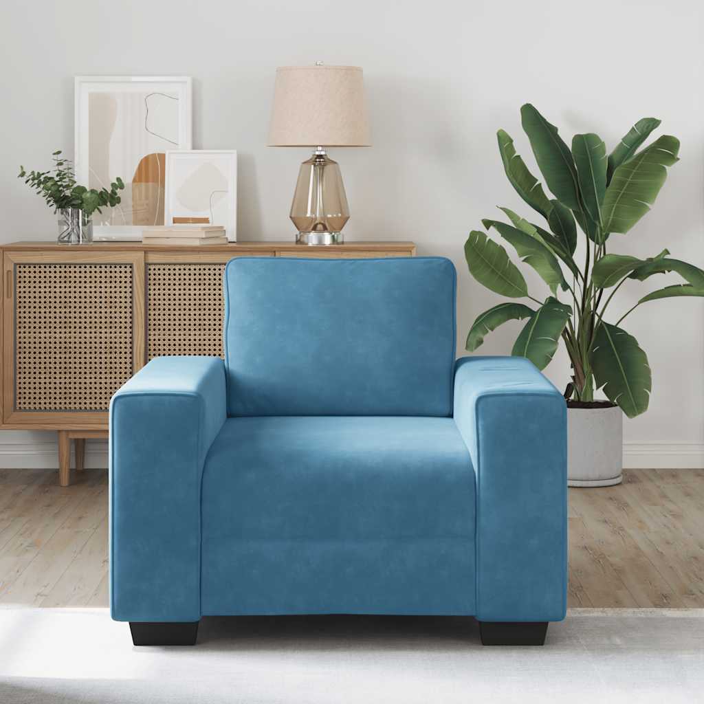 vidaXL Sofastoel Blauw 60 cm Fluweel