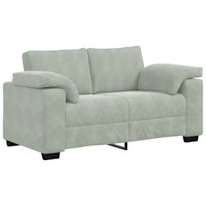 Loveseat Sofa světle šedá 160x77x82 cm samet - obrázek 2