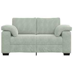 Loveseat Sofa světle šedá 160x77x82 cm samet - obrázek 4