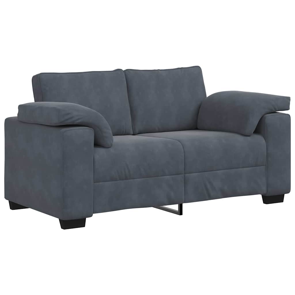 vidaXL Canapea lovesea gri închis 160x77x82 cm catifea
