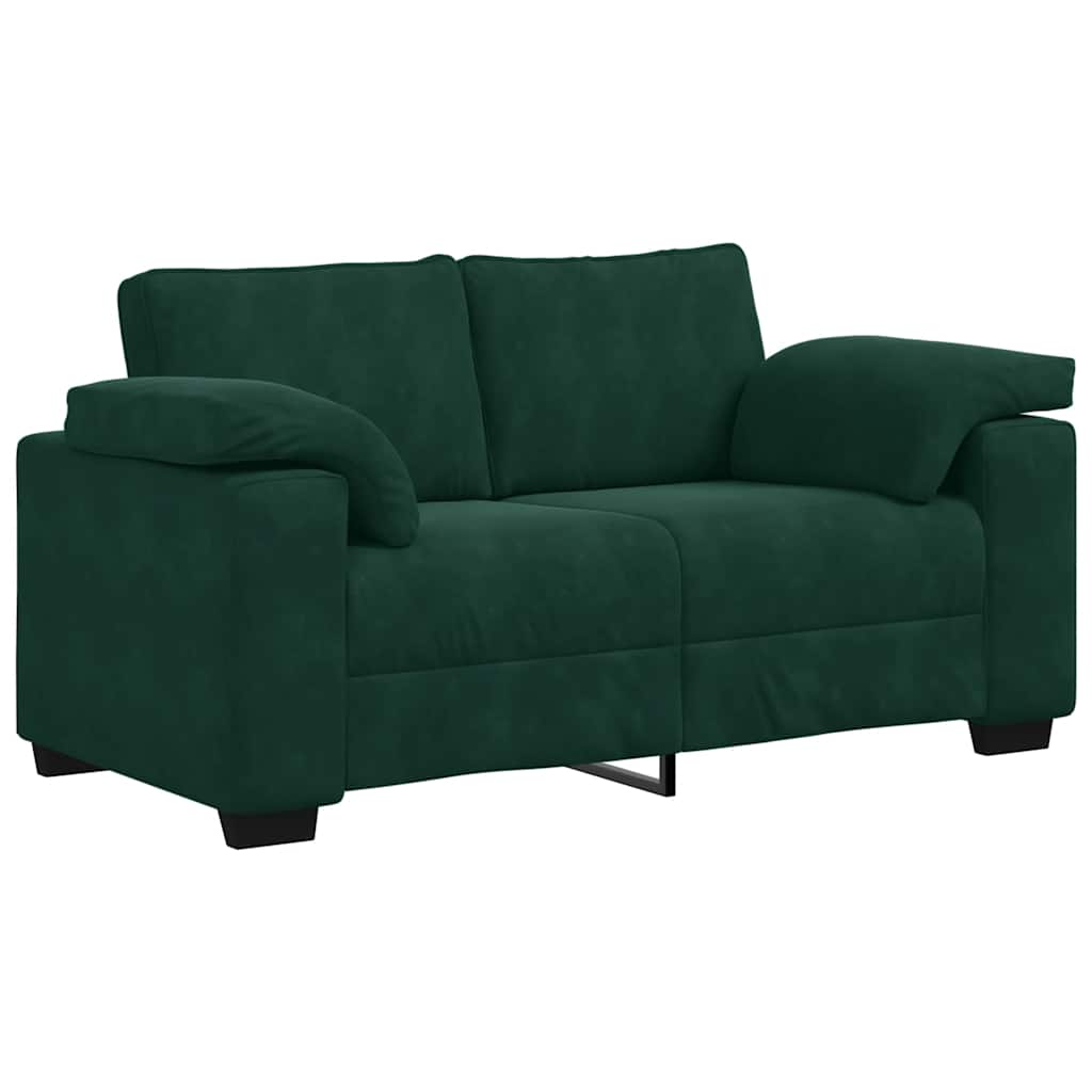 VidaXL Loveseat Sofa Donkergroen 160x77x82 Cm Fluweel