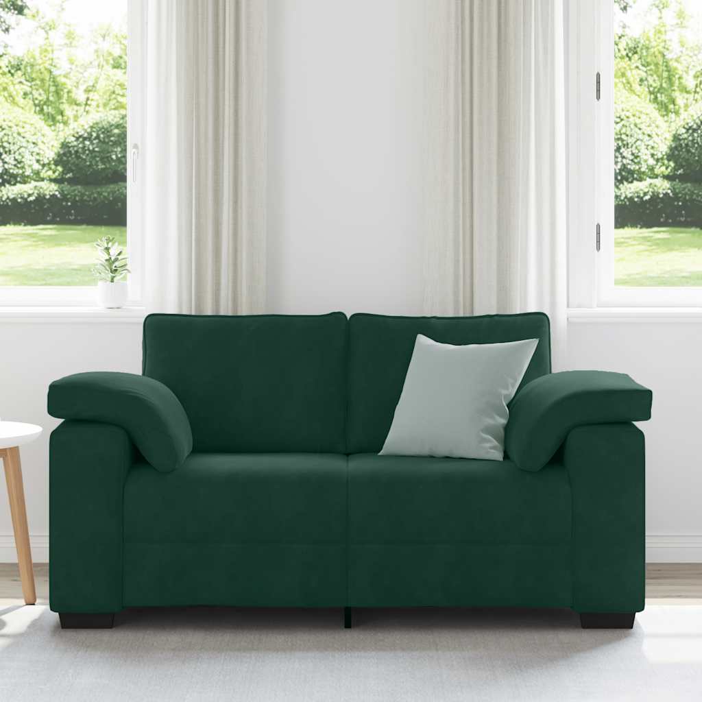 Thumbnail - vidaXL Zweisitzer-Sofa Dunkelgrün 160x77x82 cm Samt