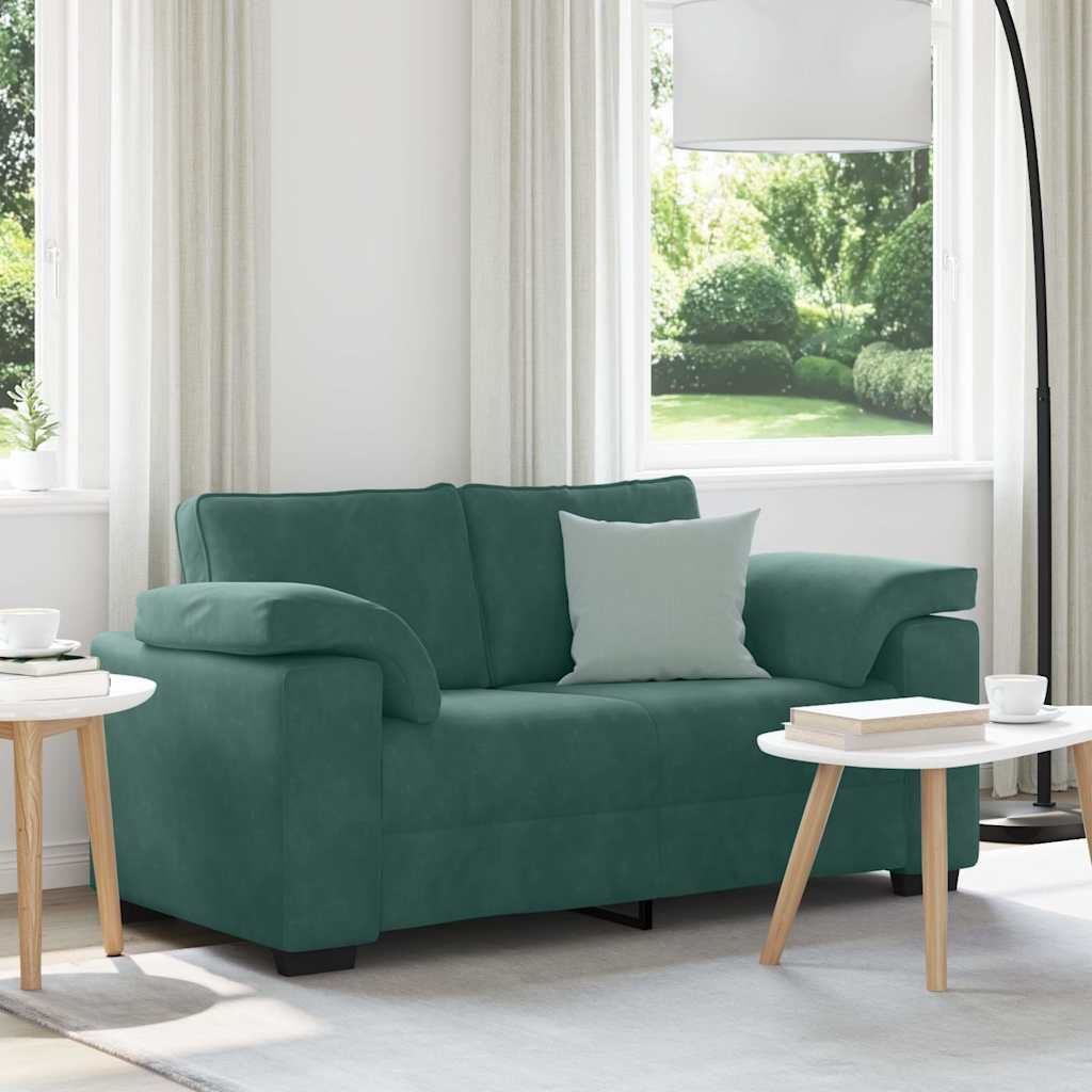 vidaXL Zweisitzer-Sofa Dunkelgrün 160x77x82 cm Samt