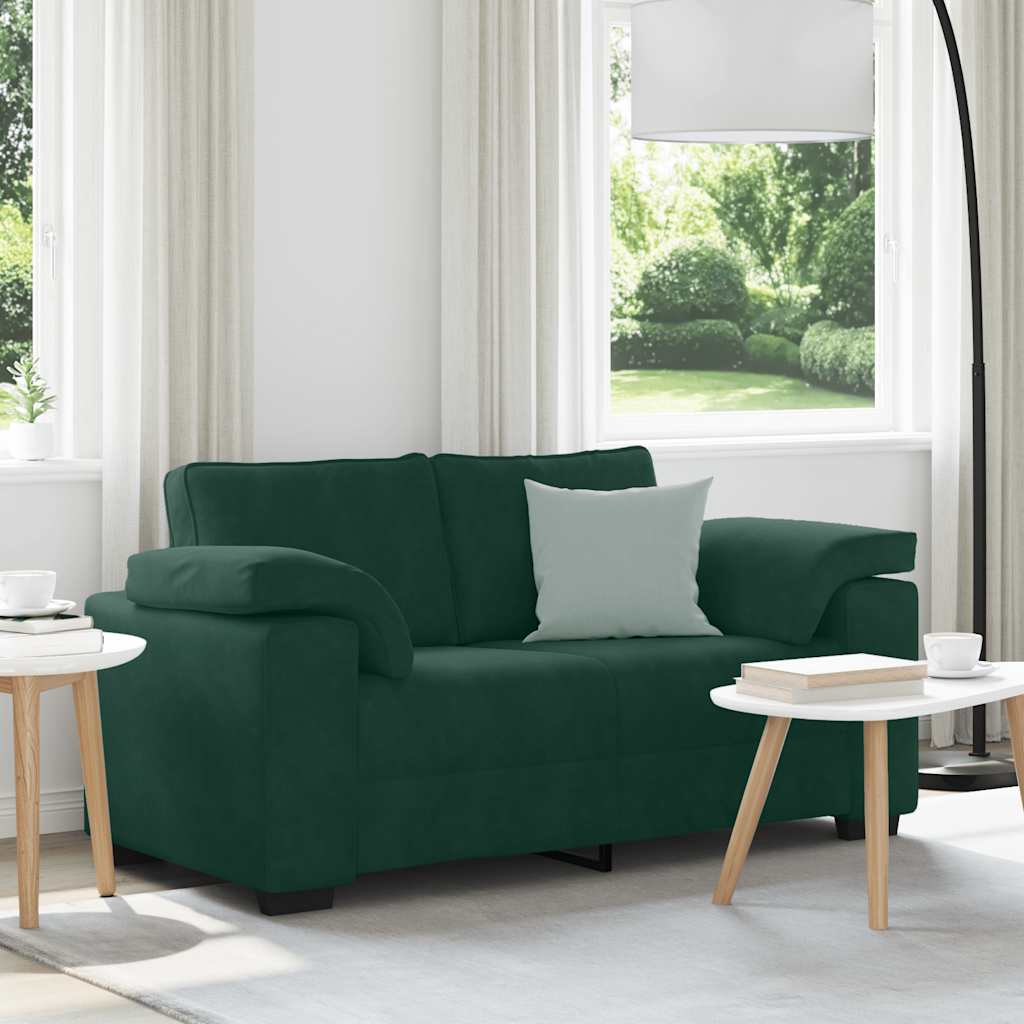 vidaXL Zweisitzer-Sofa Dunkelgrün 160x77x82 cm Samt