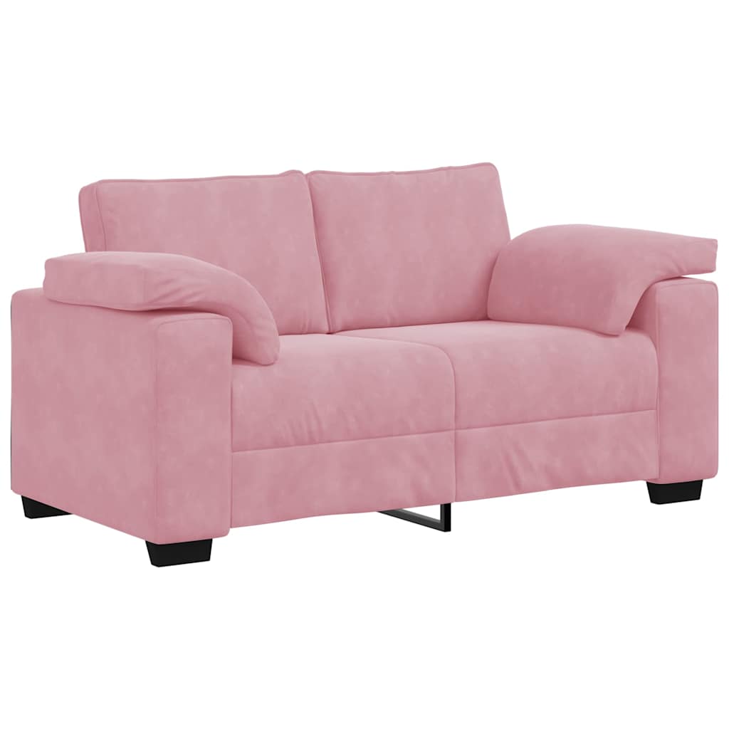 vidaXL Loveseat Sofa Roze 160x77x82 cm Fluweel, foto 3