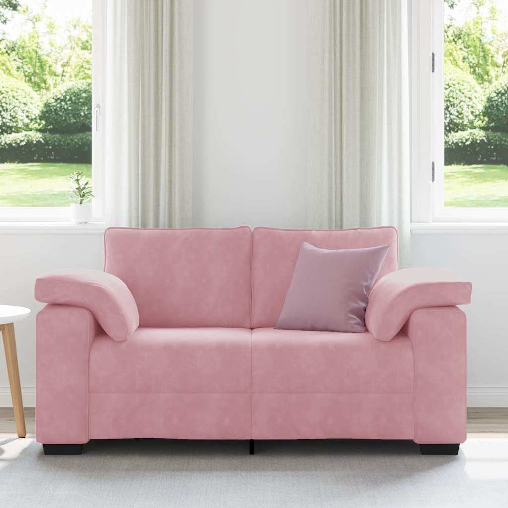 vidaXL Loveseat Sofa Roze 160x77x82 cm Fluweel, foto 2
