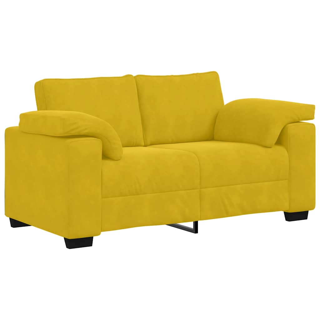 Thumbnail - vidaXL Zweisitzer-Sofa Gelb 160x77x82 cm Samt
