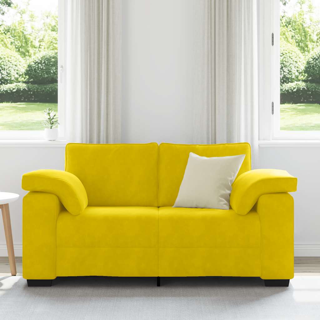 vidaXL Loveseat Sofa Geel 120 cm Fluweel