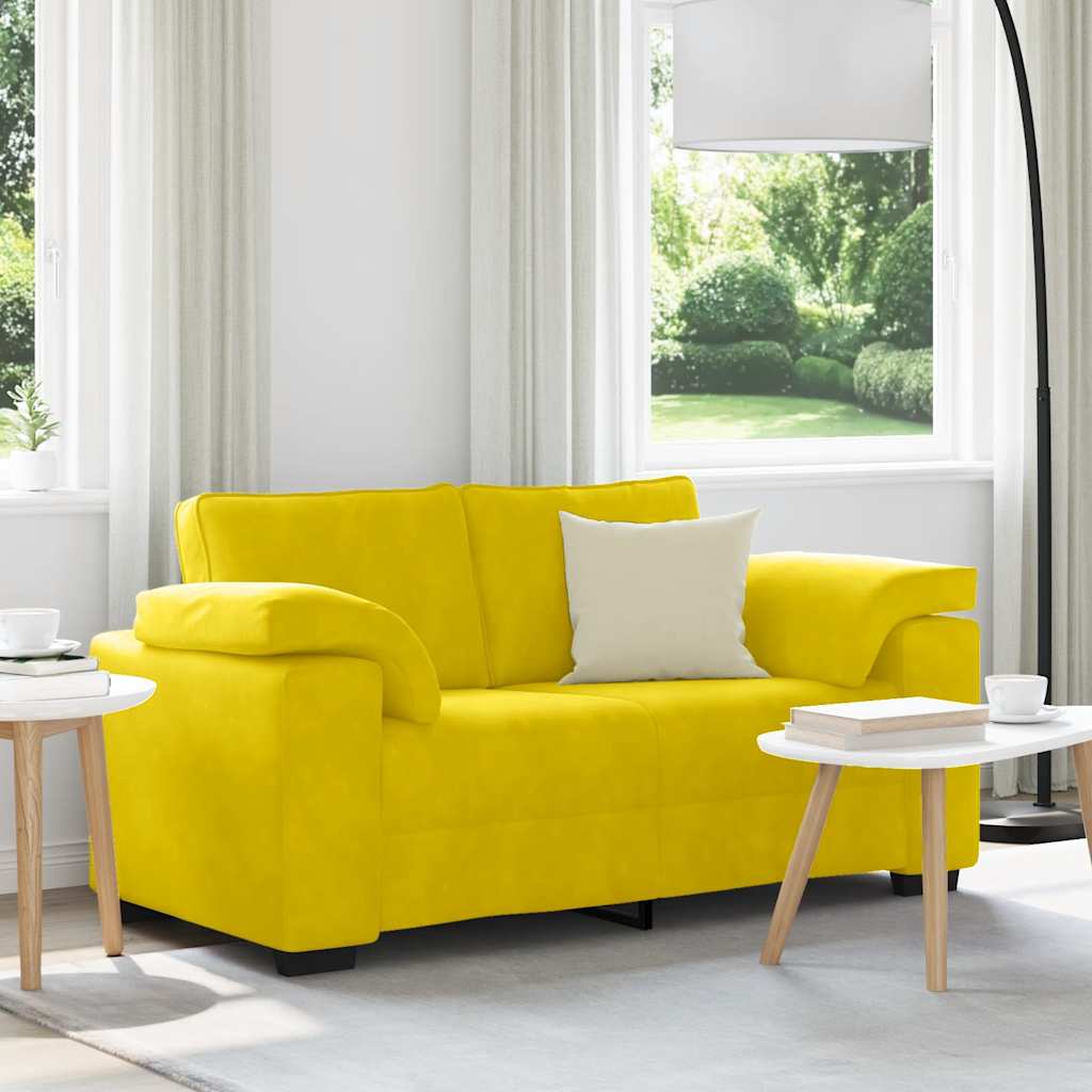 vidaXL Zweisitzer-Sofa Gelb 120 cm Samt