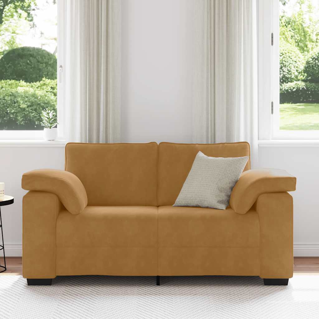 Thumbnail - vidaXL Zweisitzer-Sofa Braun 120 cm Samt
