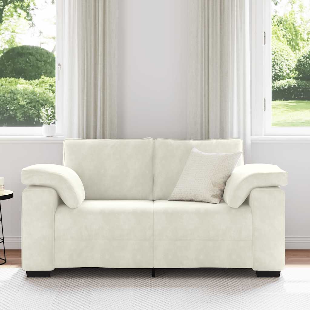 Thumbnail - vidaXL Zweisitzer-Sofa Creme 120 cm Samt