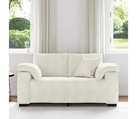 vidaXL Loveseat Sofa Cr&egrave;me 160x77x82 cm Fluweel