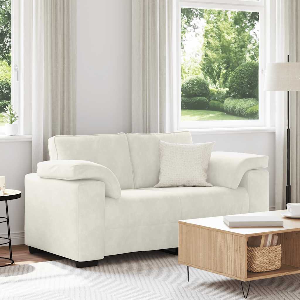 vidaXL Zweisitzer-Sofa Creme 120 cm Samt