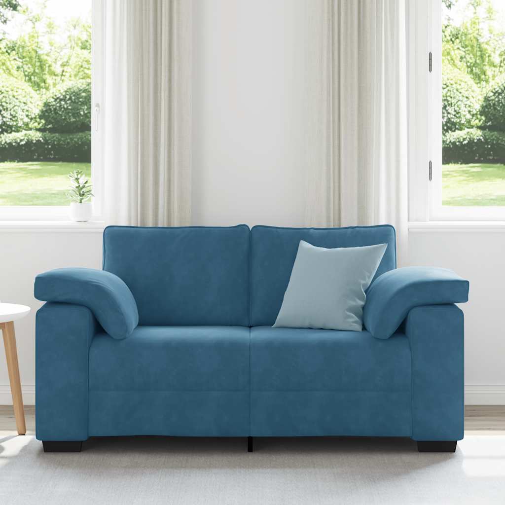 Thumbnail - vidaXL Zweisitzer-Sofa Blau 120 cm Samt