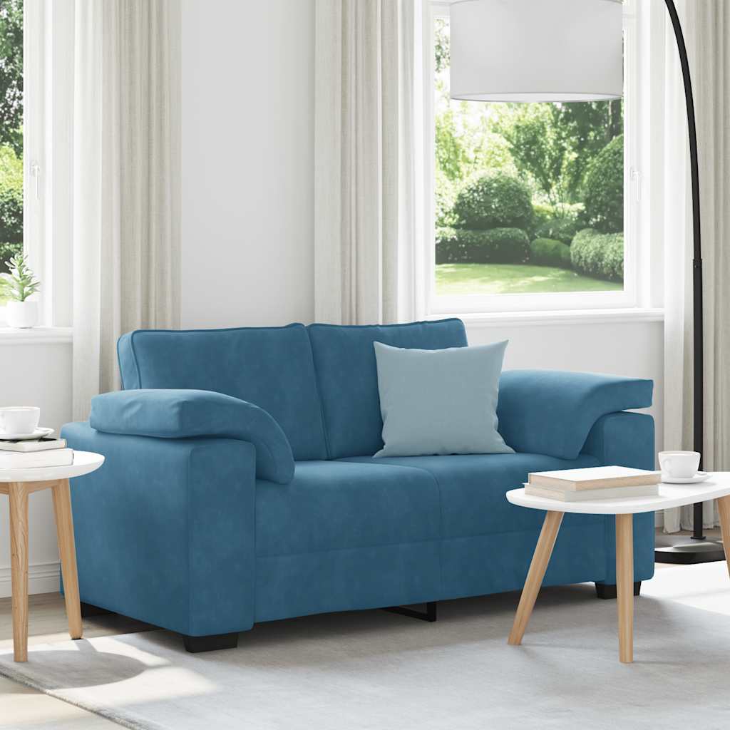 elskovssofa 120 cm fløjl blå