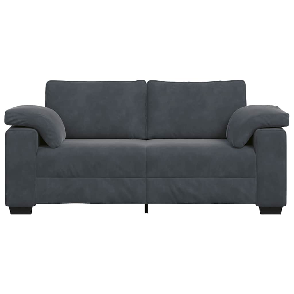 vidaXL Loveseat bank 180x77x82 cm fluweel donkergrijs grijs, foto 4
