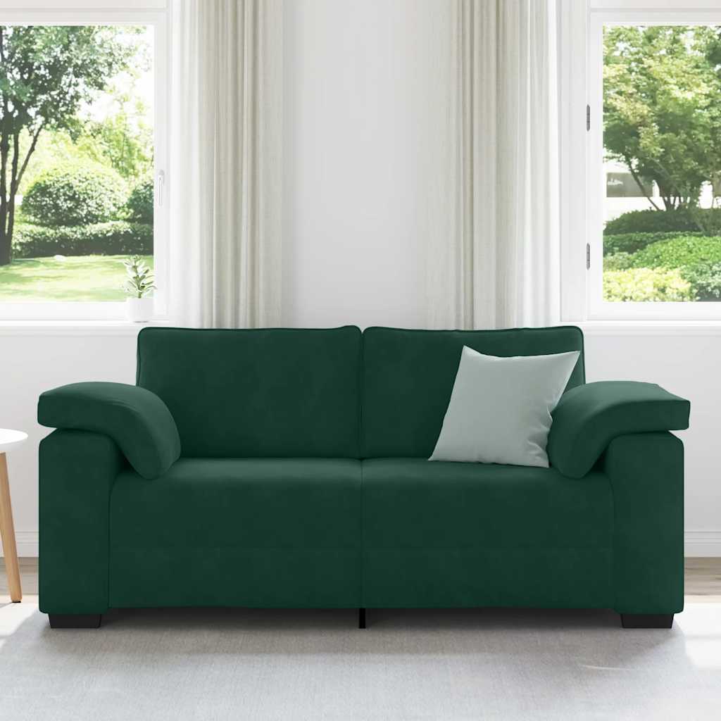 Thumbnail - vidaXL Zweisitzer-Sofa Dunkelgrün 180x77x82 cm Samt