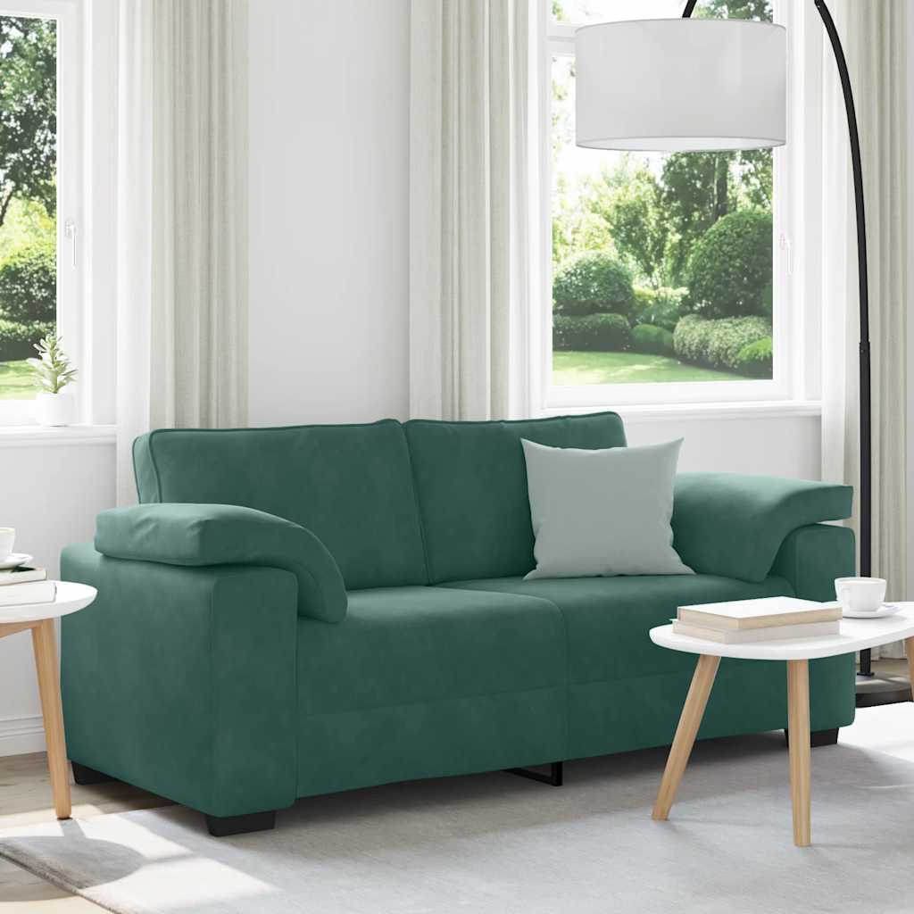 vidaXL Zweisitzer-Sofa Dunkelgrün 180x77x82 cm Samt