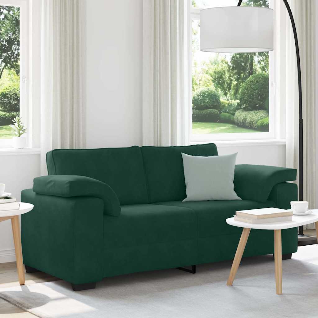 vidaXL Zweisitzer-Sofa Dunkelgrün 180x77x82 cm Samt