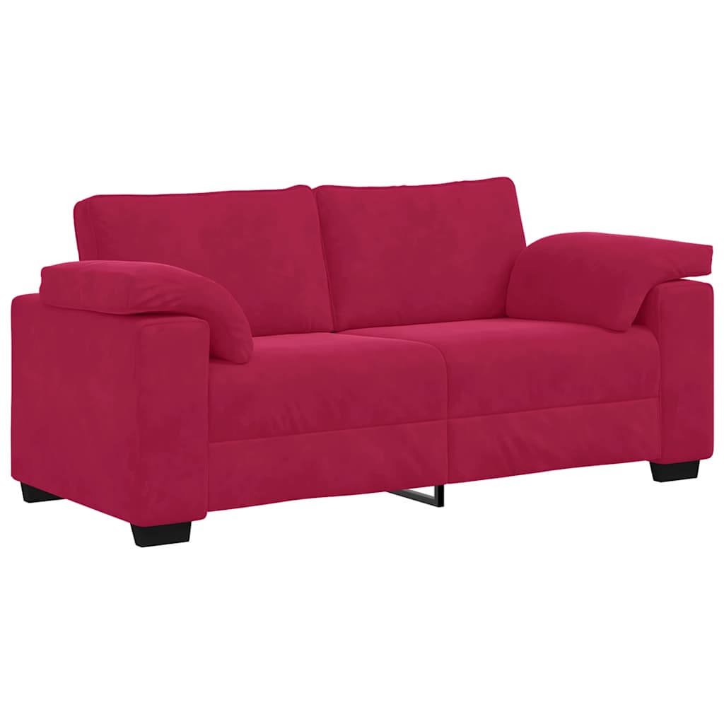 Thumbnail - vidaXL Zweisitzer-Sofa Weinrot 180x77x82 cm Samt
