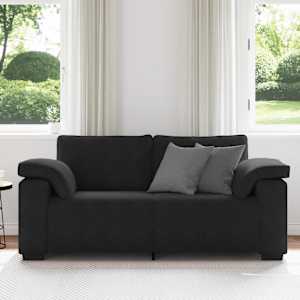 Loveseat Sofa Černý 180x77x82 cm samet - obrázek 3