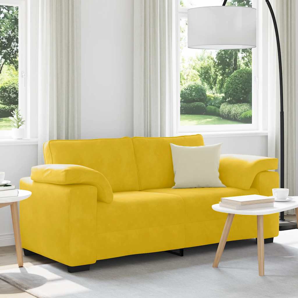 vidaXL Canapea extensibilă galbenă 180x77x82 cm catifea